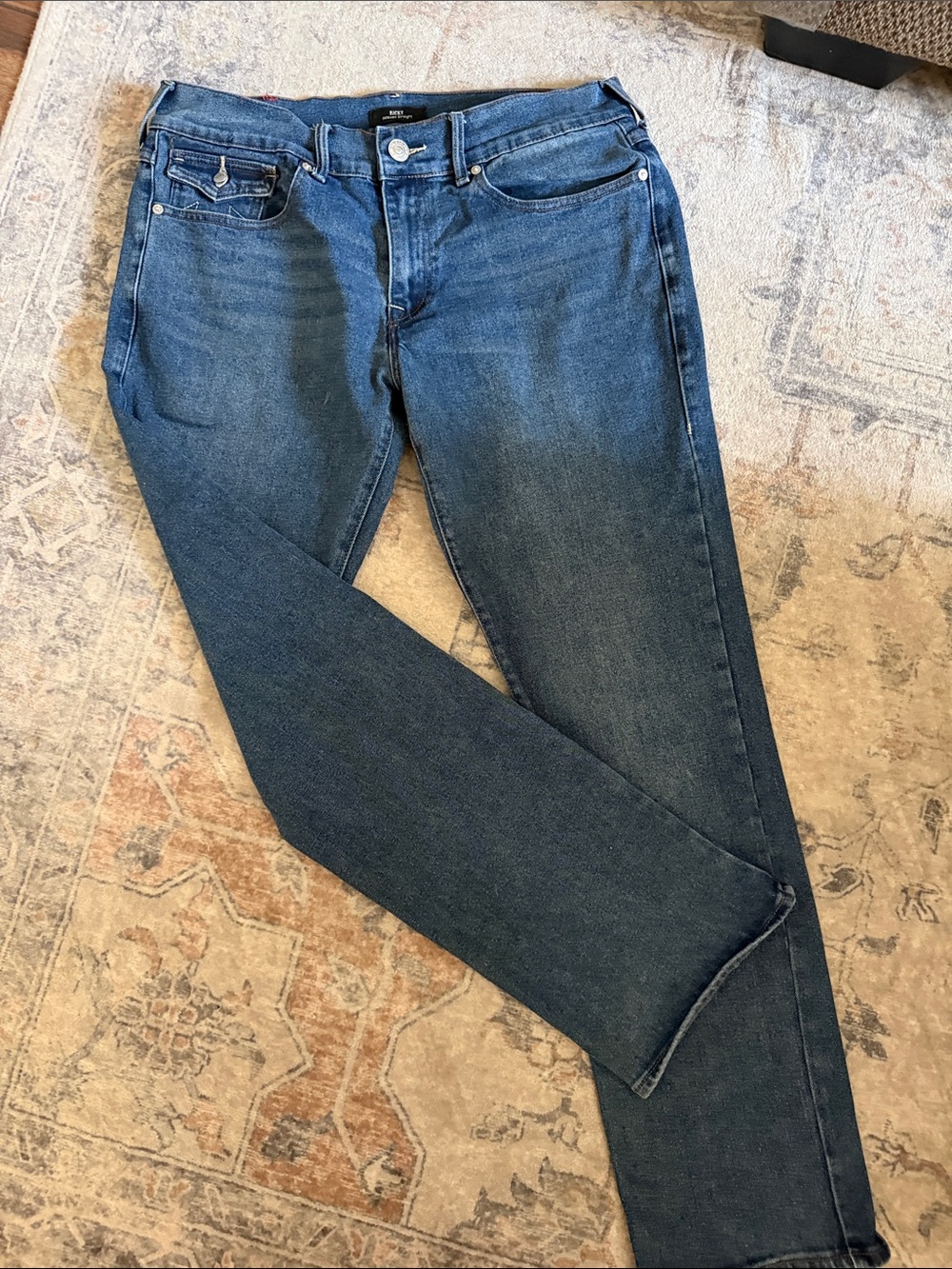 Men’s True Religion Ricky Relaxed Straight Dark Wash Blue Jeans